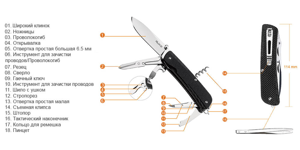 Схема ножа Ruike LD31